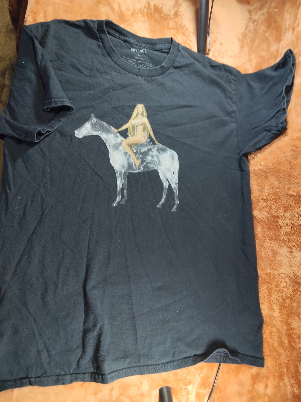 Beyoncé Black Graphic Tee with Horse & Rider